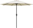 Simple Deluxe 9ft Outdoor Market Table Patio Umbrella with Button Tilt, Crank and 8 Sturdy Ribs for Garden, Beige