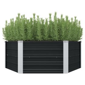 Raised Garden Bed Anthracite 50.8"x50.8"x17.7" Galvanized Steel