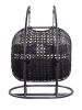 ACME Vasta Patio Swing Chair with Stand, Fabric & Wicker (1Set/3Ctn) 45084