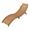 TOPMAX Outdoor Patio Wood Portable Extended Chaise Lounge Set with Foldable Tea Table for Balcony, Poolside, Garden, Brown