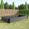 Raised Garden Bed Kit - Metal Raised Bed Garden7.6x3.7x0.98ft for Flower Planters, Vegetables Herb Black