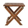 Outdoor Patio Wood Portable Extended Chaise Lounge Set with Foldable Tea Table for Balcony, Poolside, Garden