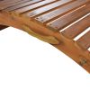 Outdoor Patio Wood Portable Extended Chaise Lounge Set with Foldable Tea Table for Balcony, Poolside, Garden