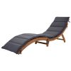 Outdoor Patio Wood Portable Extended Chaise Lounge Set with Foldable Tea Table for Balcony, Poolside, Garden