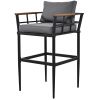 Steel Outdoor Dining Set with Acacia Wood Armrest Suitable For Patio; Balcony Or Backyard