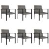 7 Piece Patio Dining Set Poly Rattan Gray