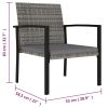 7 Piece Patio Dining Set Poly Rattan Gray