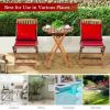 3 Pieces Patio Folding Bistro Set with Padded Cushion and Round Coffee Table